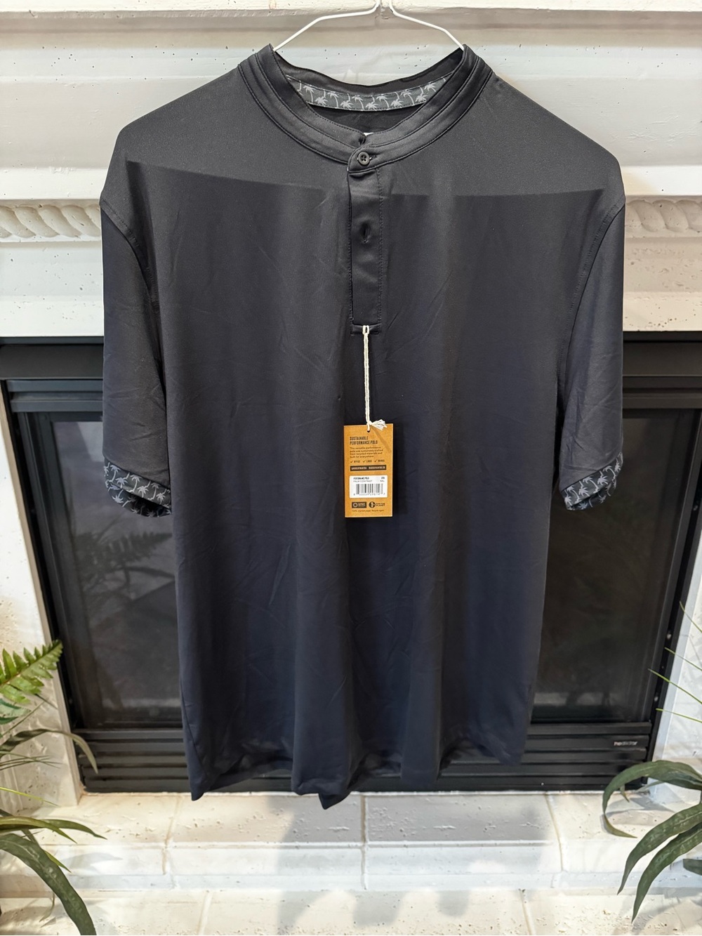 🆕 Mantra Men's Short Sleeve Henley Shirt - Black